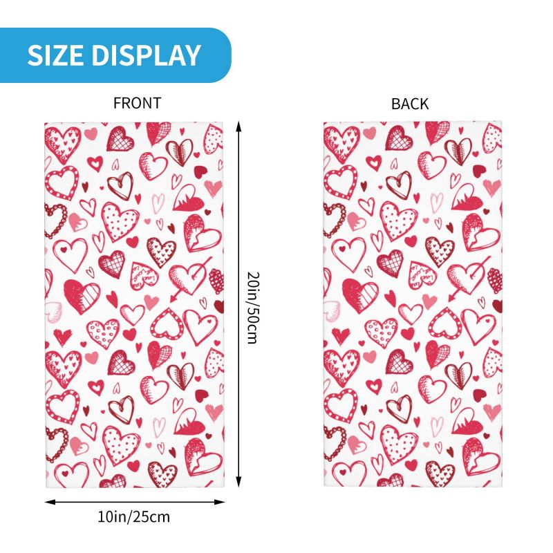 Pink Red Love Hearts Bandana N - Neck Warmer Tube のレビューと価格