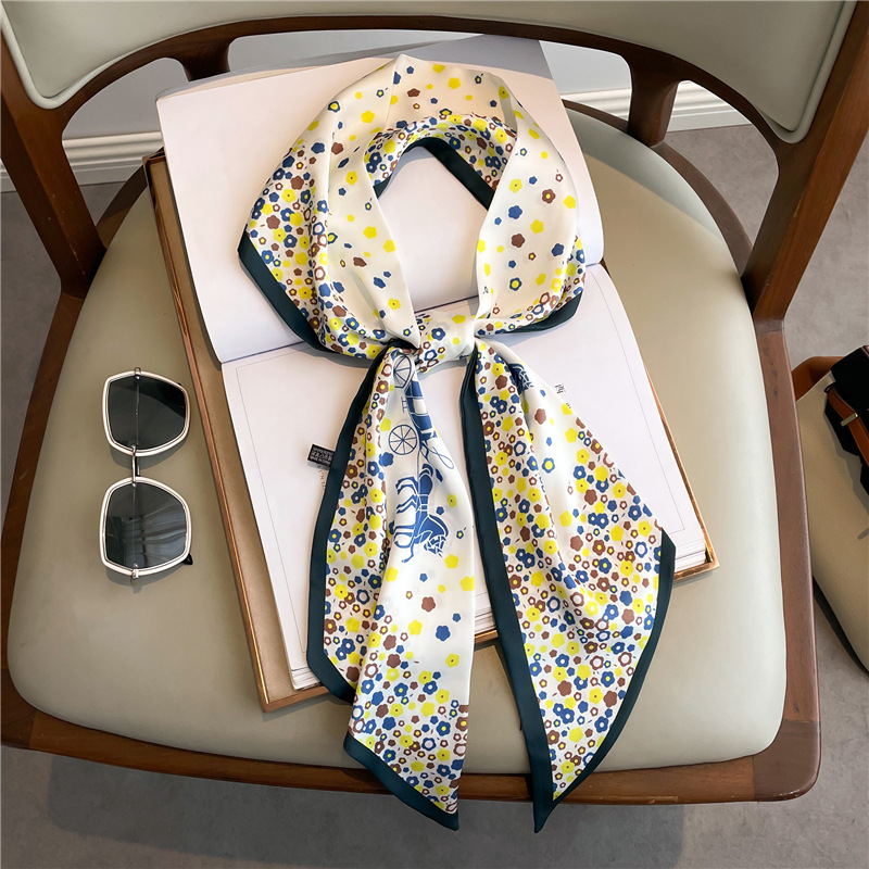 Fashion Print Long Silk Scarf  - Ascot Neck Scarf のレビューと価格
