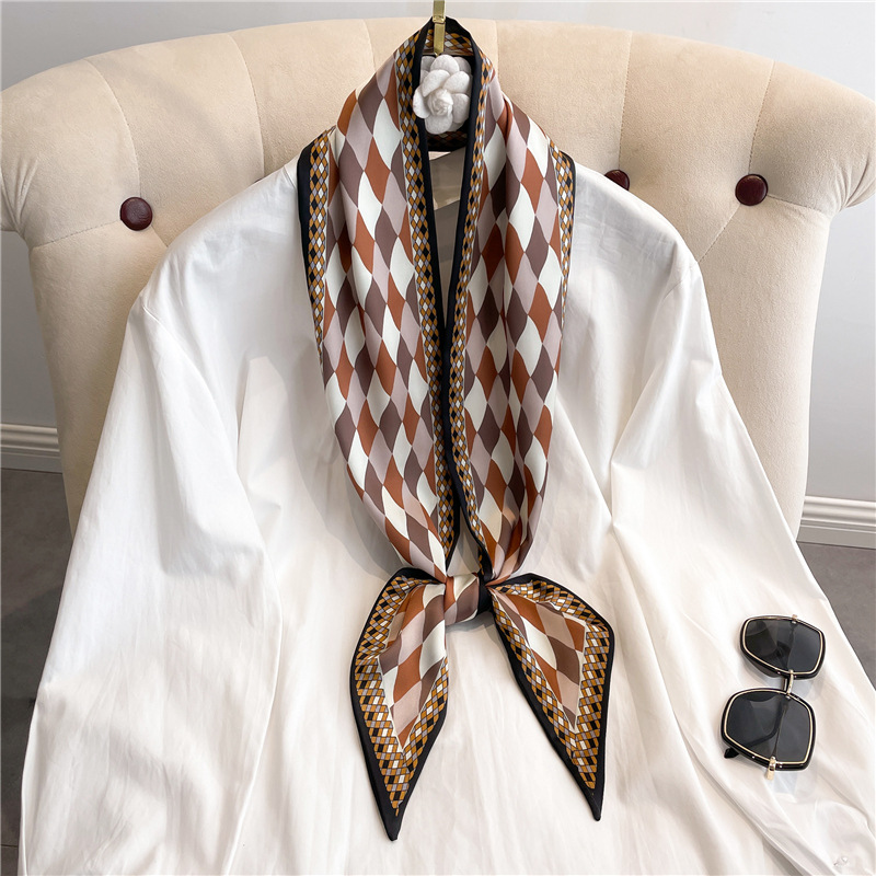 Fashion Print Long Silk Scarf  - Ascot Neck Scarf のレビューと価格