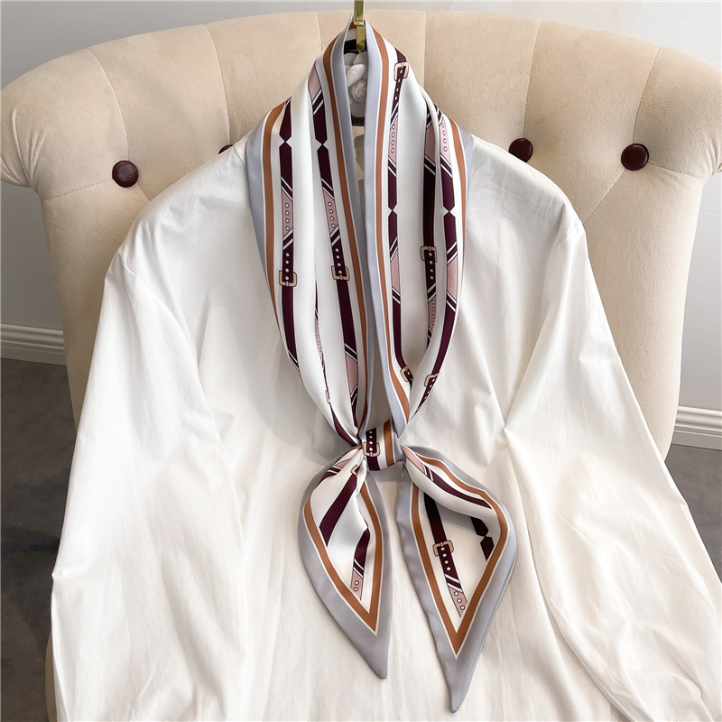 Fashion Print Long Silk Scarf  - Ascot Neck Scarf のレビューと価格