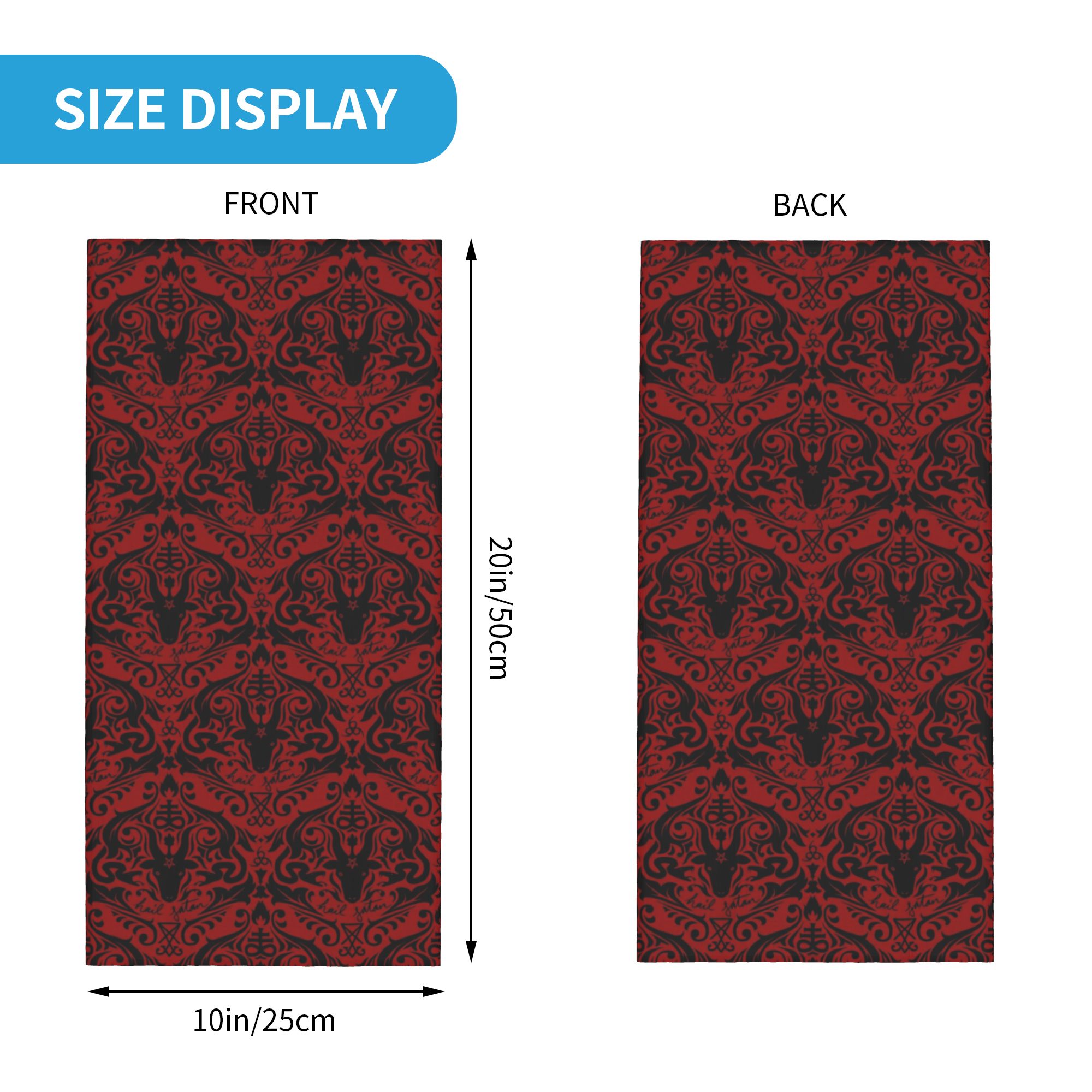 Baphomet Damask Hail Satan Bla - Neck Warmer Tube のレビューと価格