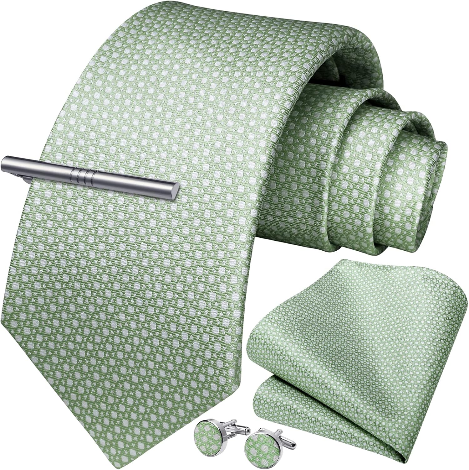 Classic Checkered Tie Set with - Pocket Square Set のレビューと価格