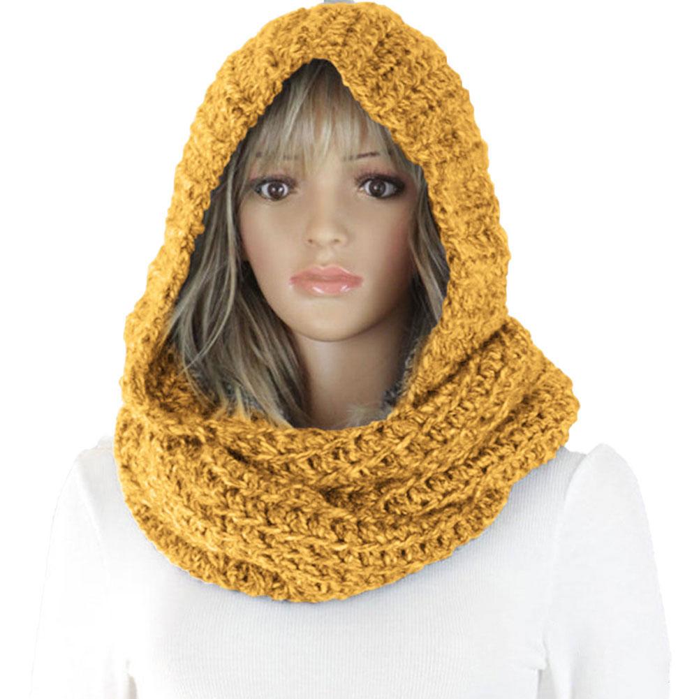 Knitted Hooded Scarf Winter Wo - Infinity Scarf Knit のレビューと価格