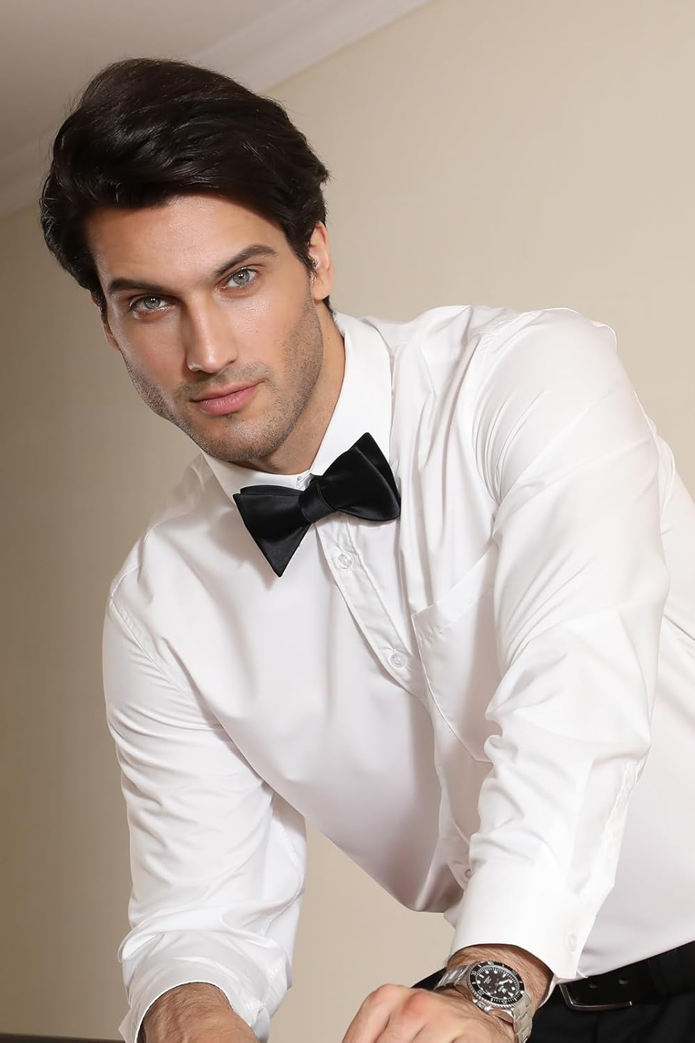 Solid Color Self Tie Bow Tie & - Pocket Square Set のレビューと価格