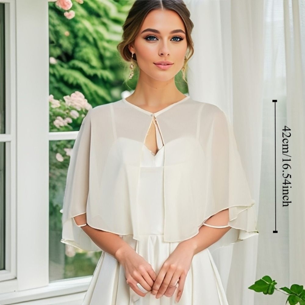 Vintage Sheer Chiffon Capelet  - Stole Wedding Shawl のレビューと価格