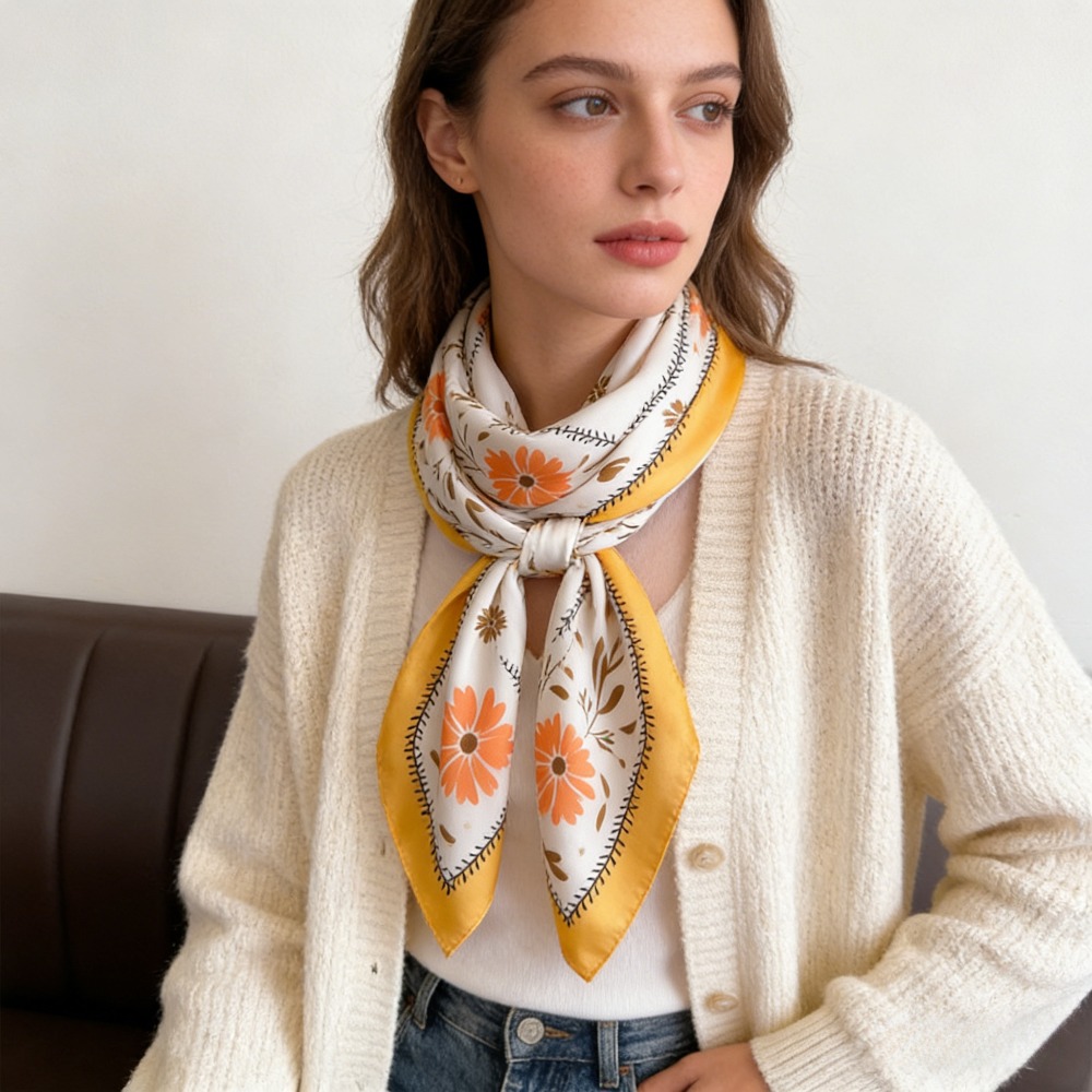 1Pc new printed fashion silk s - Silk Neck Scarf のレビューと価格