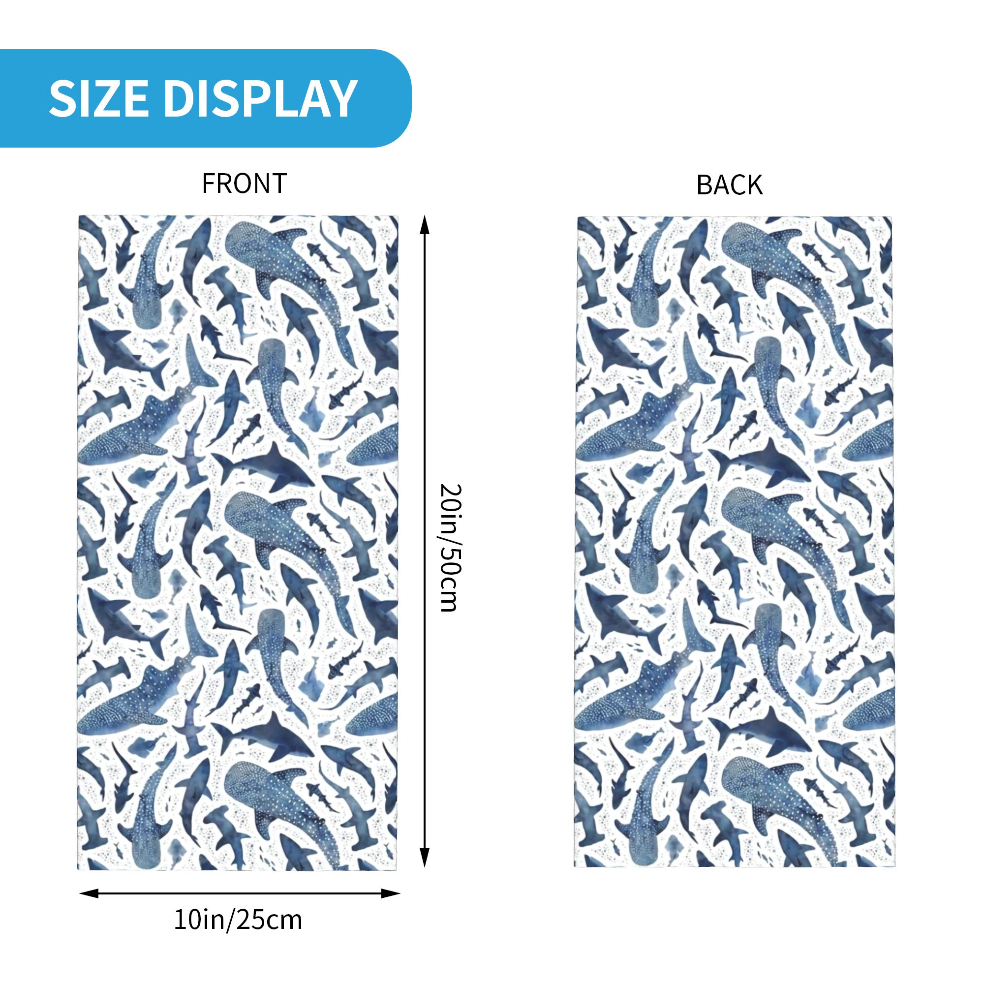 Custom Blue Watercolour Shark  - Neck Warmer Tube のレビューと価格