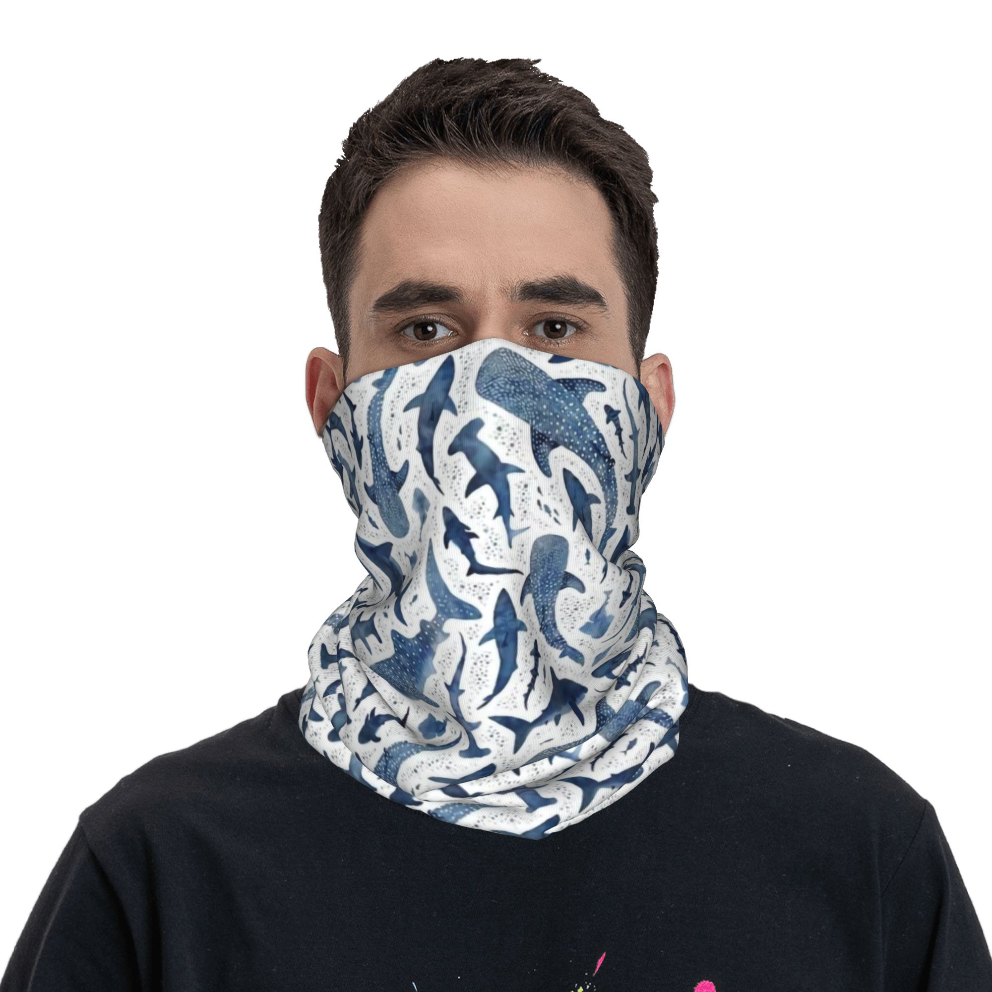 Custom Blue Watercolour Shark  - Neck Warmer Tube のレビューと価格