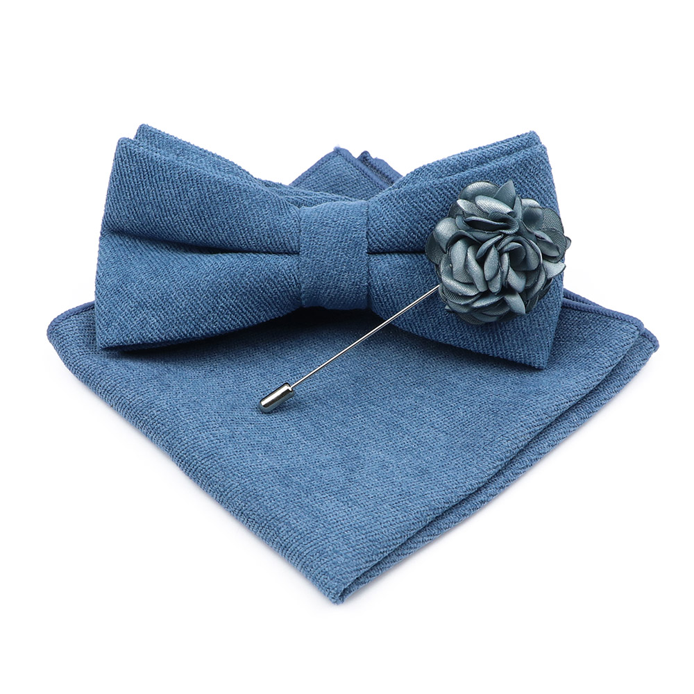 Mens Solid Color Cotton Bowtie - Handkerchief Cotton Men のレビューと価格