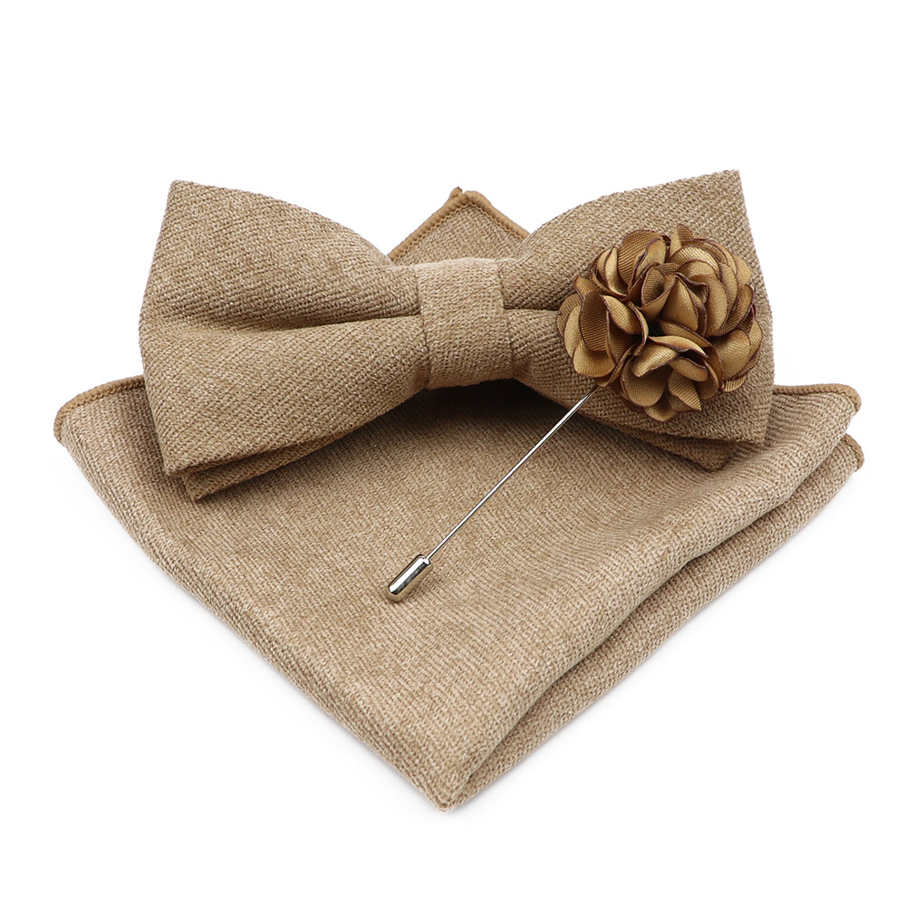 Mens Solid Color Cotton Bowtie - Handkerchief Cotton Men のレビューと価格