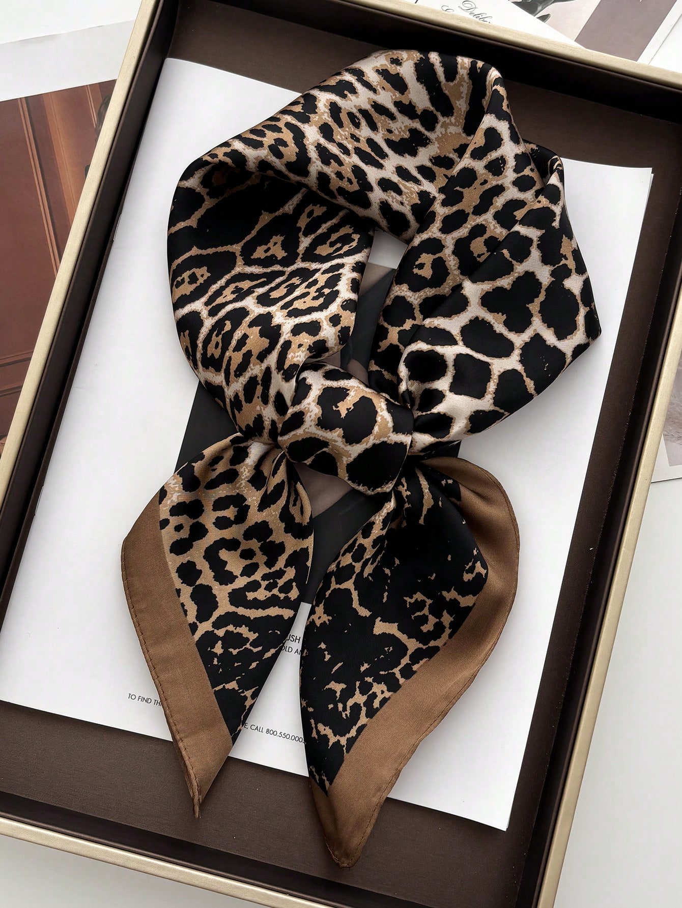 1pc Luxury Brand Leopard Print - Bandana Cotton のレビューと価格