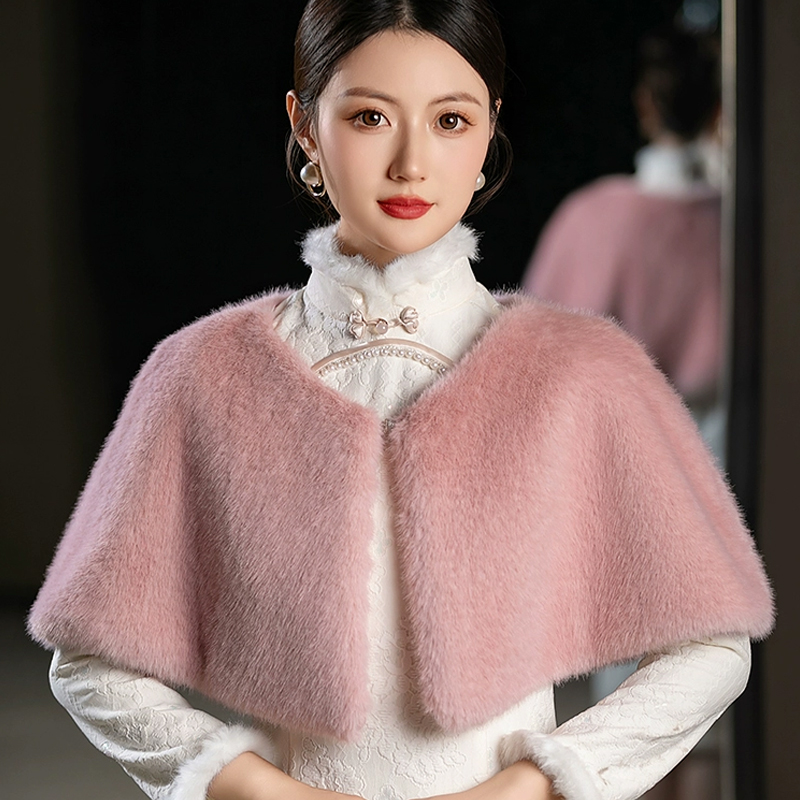 Women Winter Faux Fur Shawl El - Stole Wedding Shawl のレビューと価格