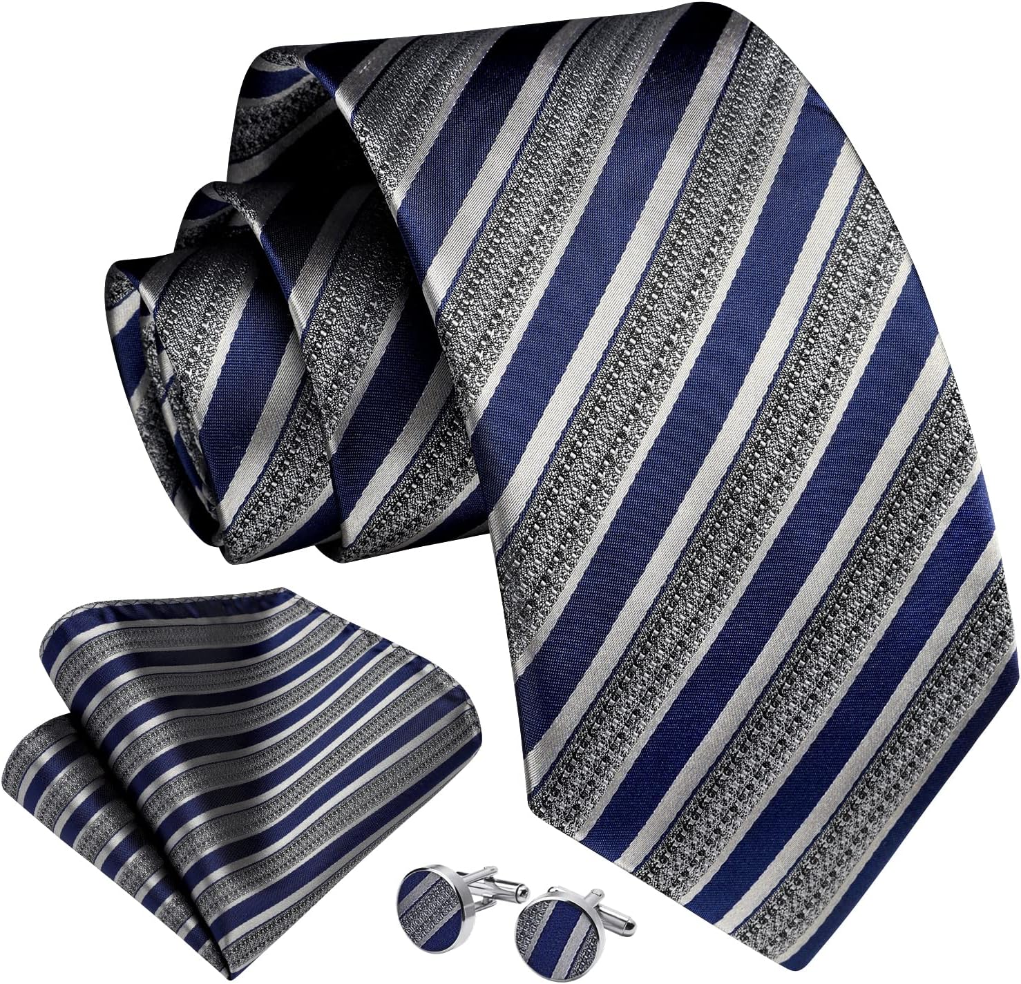 Men's Stripe Tie & Pocket Squa - Pocket Square Set のレビューと価格