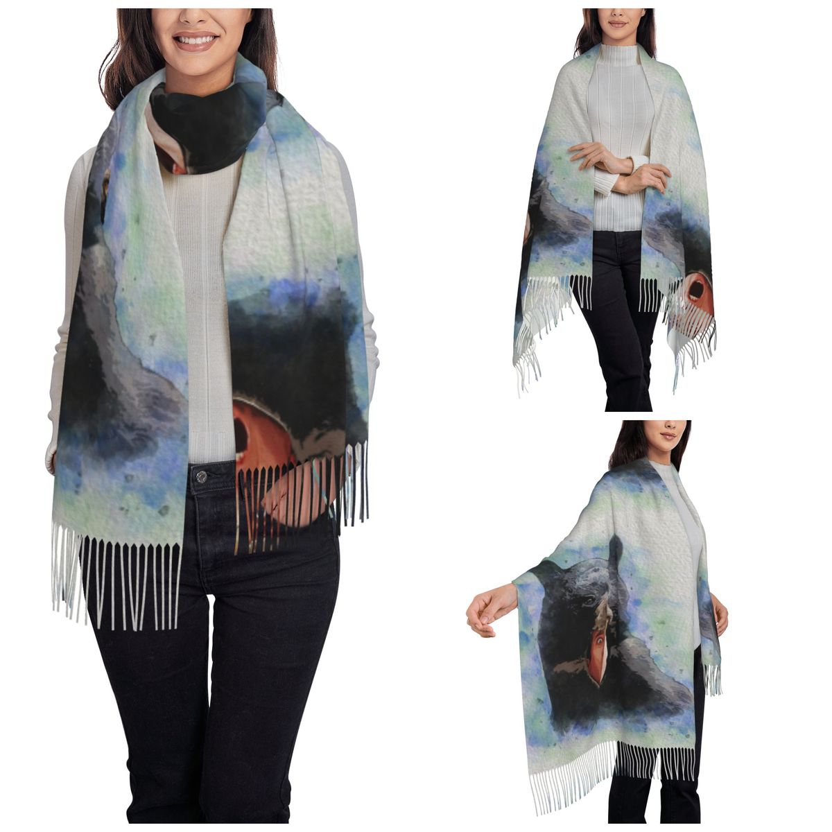 Cage Bear Watercolor Scarf for - Pashmina Wrap Large のレビューと価格