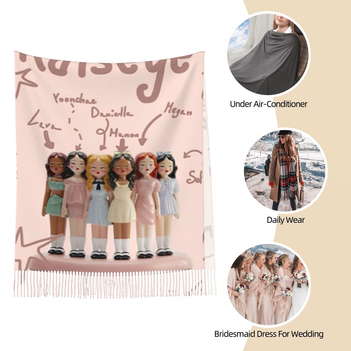 Katseye Kpop Idol Shawl Wrap W - Pashmina Wrap Large のレビューと価格