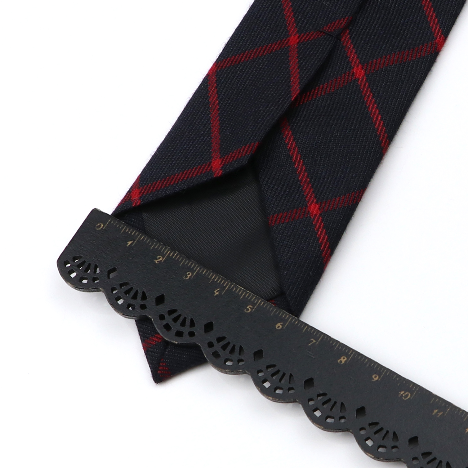 Classic Black Grey Plaid Cotto - Skinny Tie Men のレビューと価格