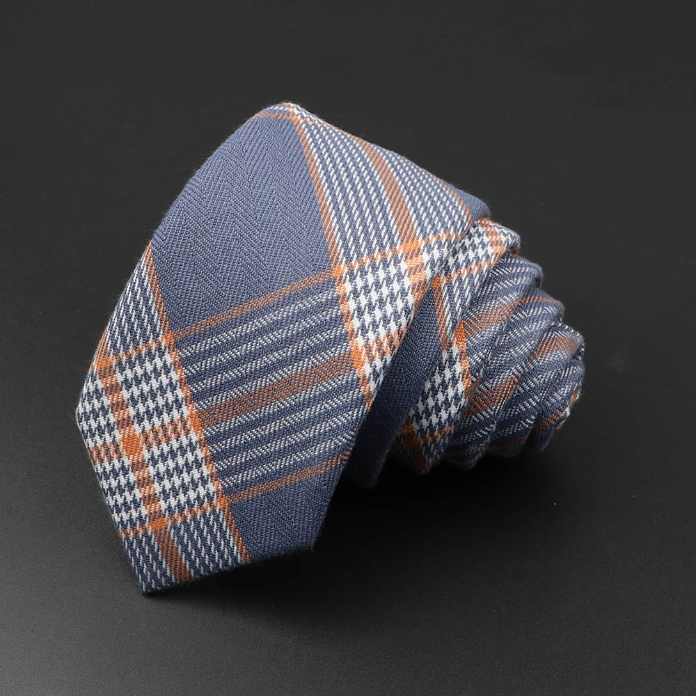 Classic Black Grey Plaid Cotto - Skinny Tie Men のレビューと価格