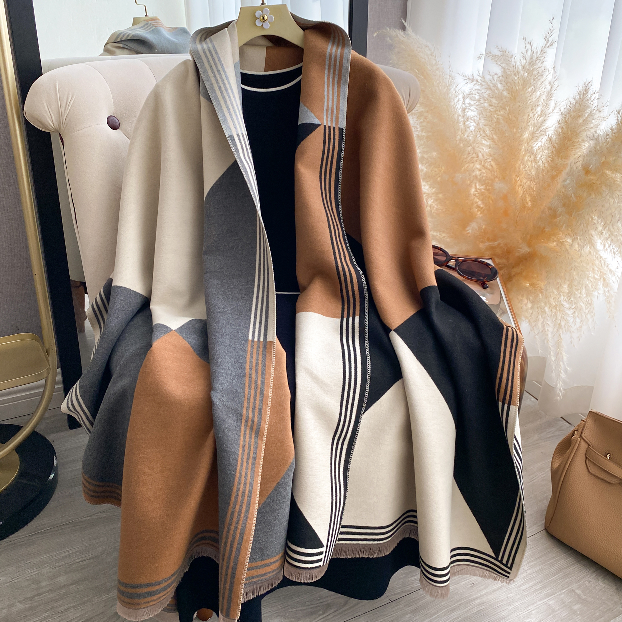 2025 Luxury Winter Cashmere Sc - Woven Scarf Blanket のレビューと価格