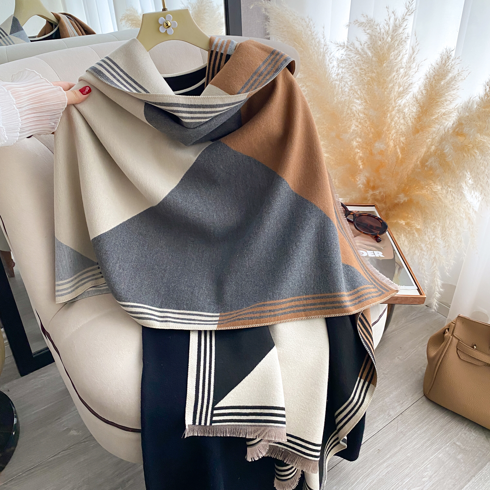 2025 Luxury Winter Cashmere Sc - Woven Scarf Blanket のレビューと価格