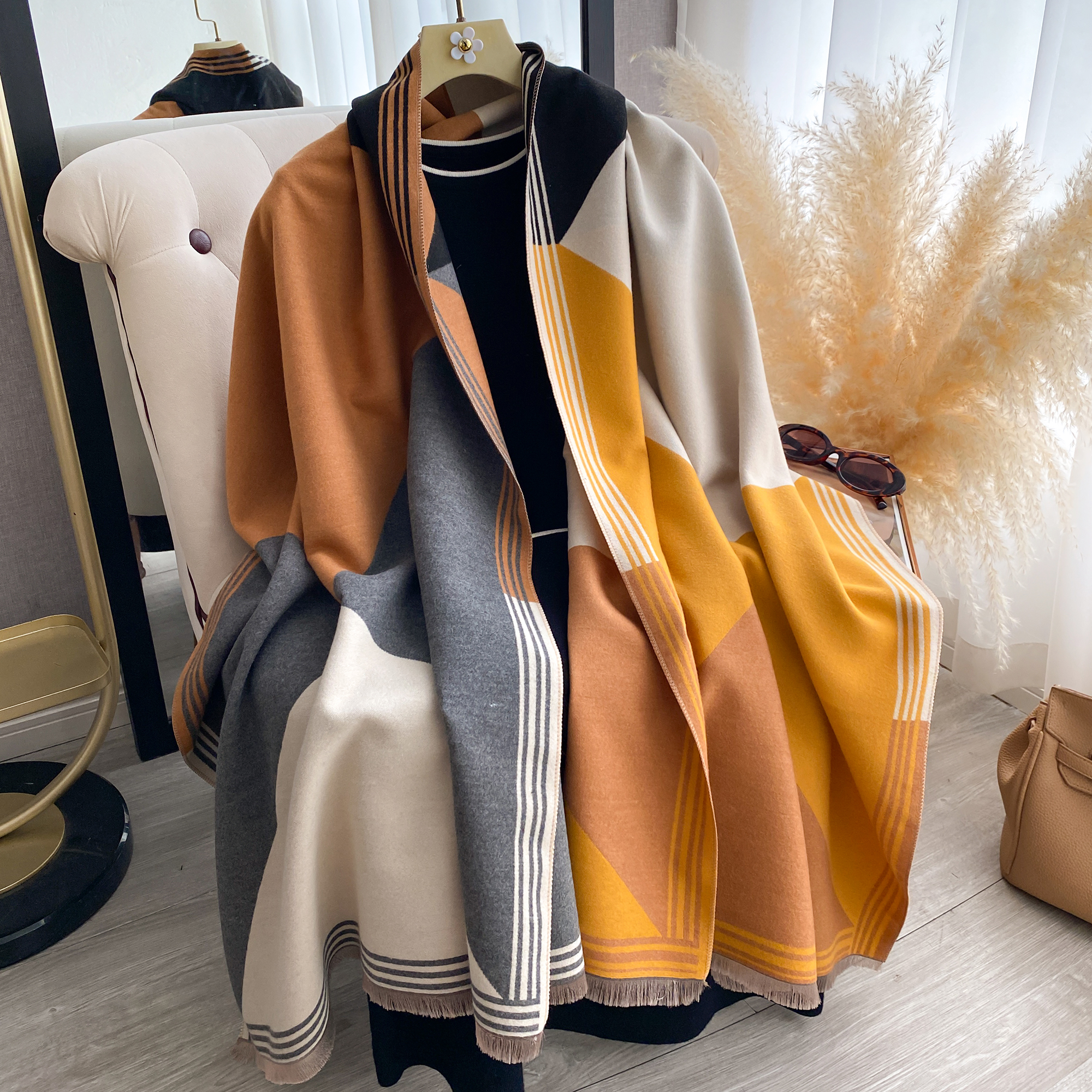 2025 Luxury Winter Cashmere Sc - Woven Scarf Blanket のレビューと価格