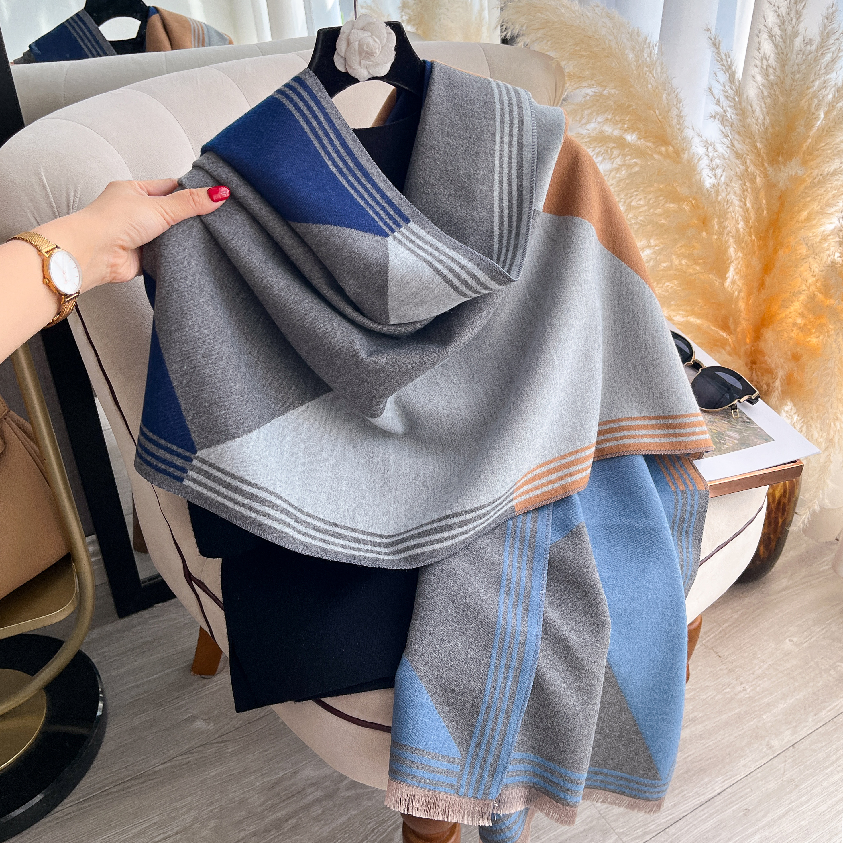 2025 Luxury Winter Cashmere Sc - Woven Scarf Blanket のレビューと価格