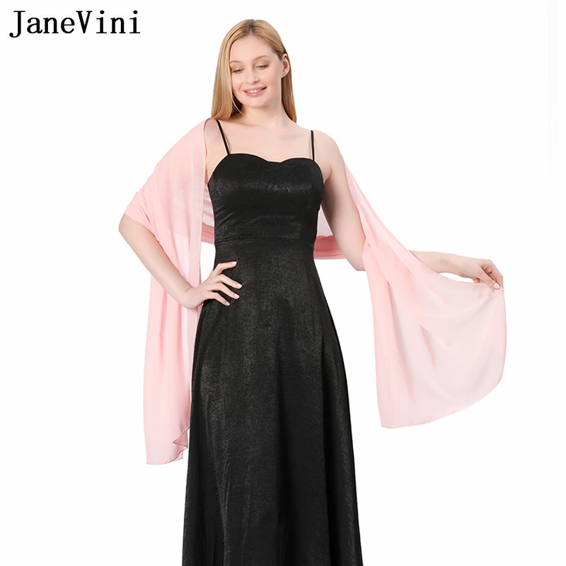 JaneVini Elegant Pink Chiffon  - Stole Wedding Shawl のレビューと価格