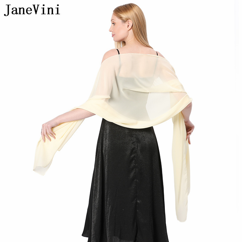 JaneVini Elegant Pink Chiffon  - Stole Wedding Shawl のレビューと価格
