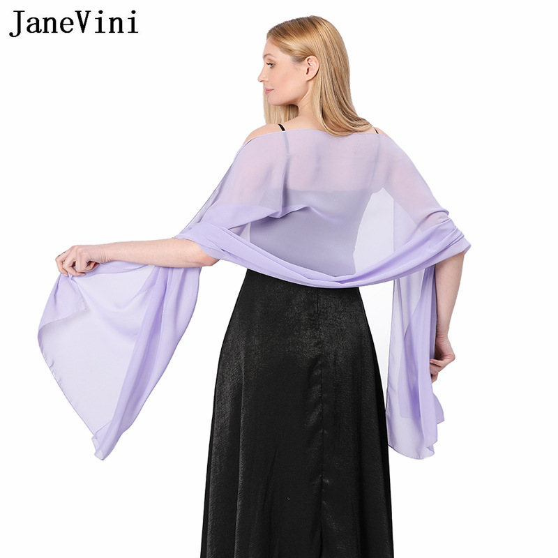 JaneVini Elegant Pink Chiffon  - Stole Wedding Shawl のレビューと価格