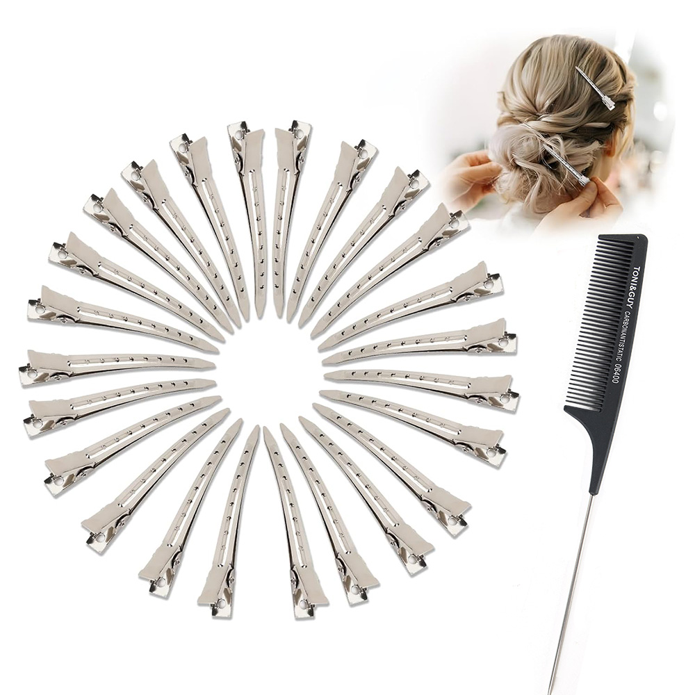 24pcs Silver Hair Clips For St - Tie Clip Silver のレビューと価格