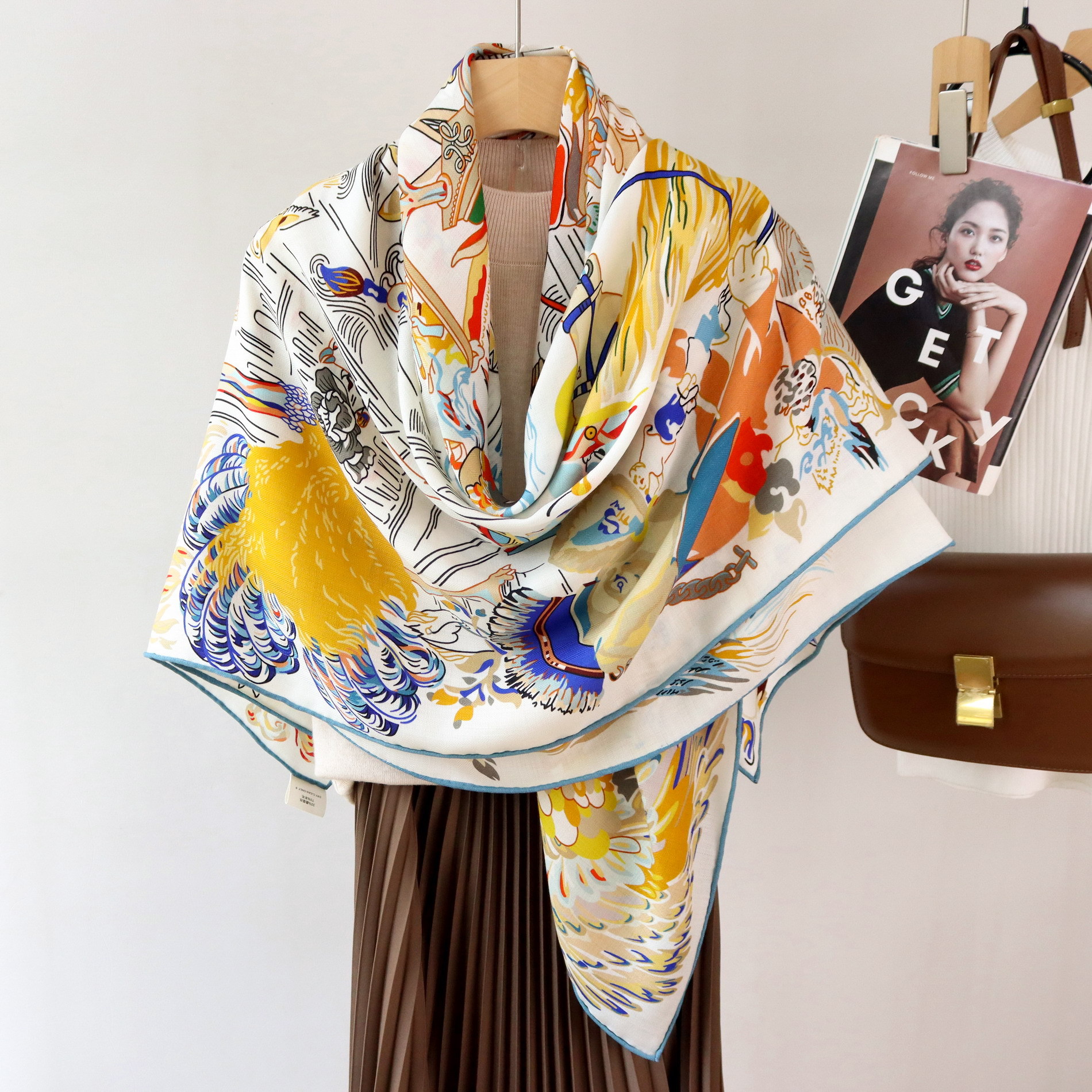 Double Print Mulberry Silk Sca - Pashmina Wrap Large のレビューと価格