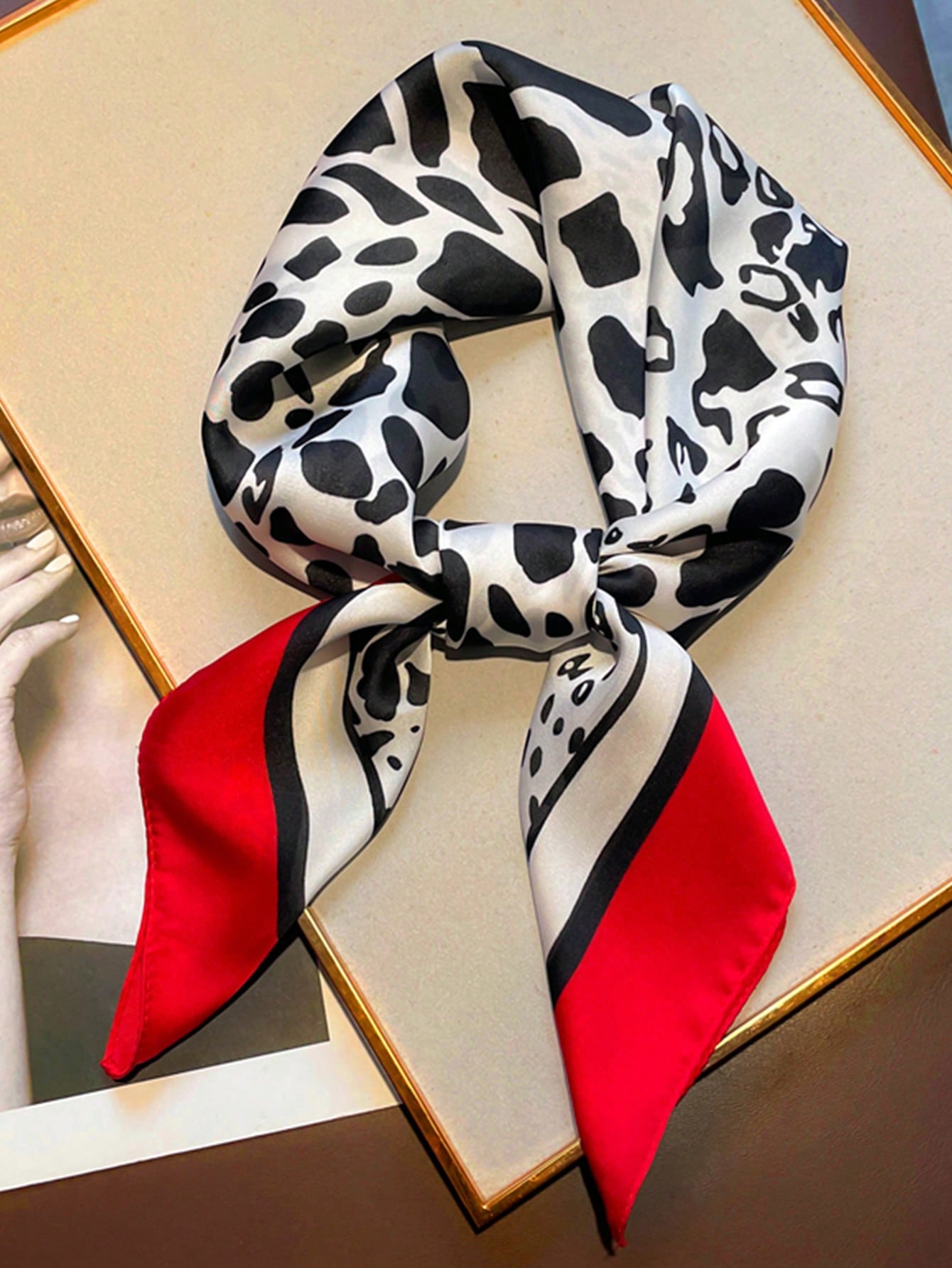 1pc Faux Silk Retro Leopard Pr - Bandana Cotton のレビューと価格