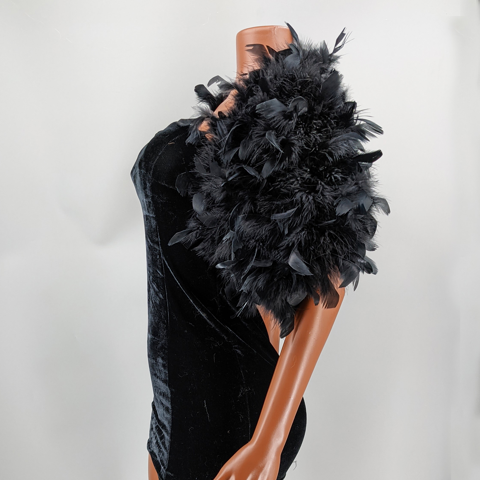 Black Feather Shawl for Women  - Stole Wedding Shawl のレビューと価格