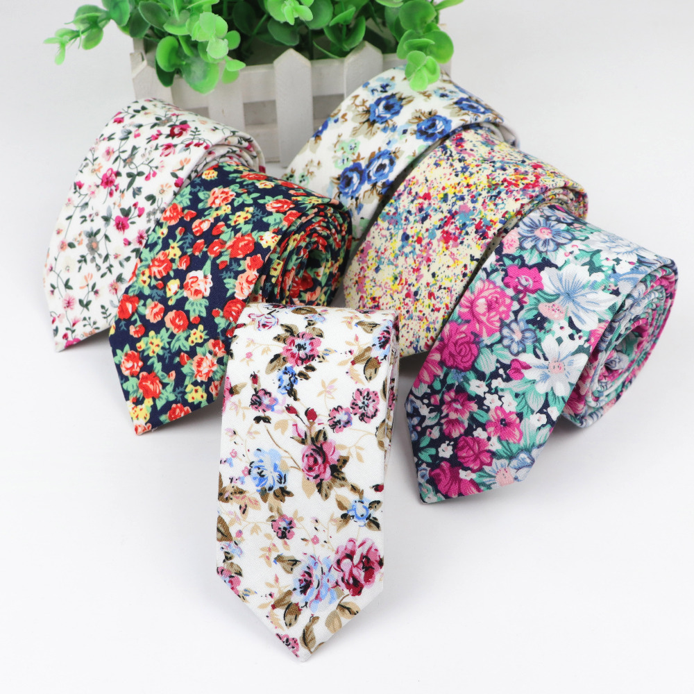 Cotton Flower Tie Men's Colour - Skinny Tie Men のレビューと価格