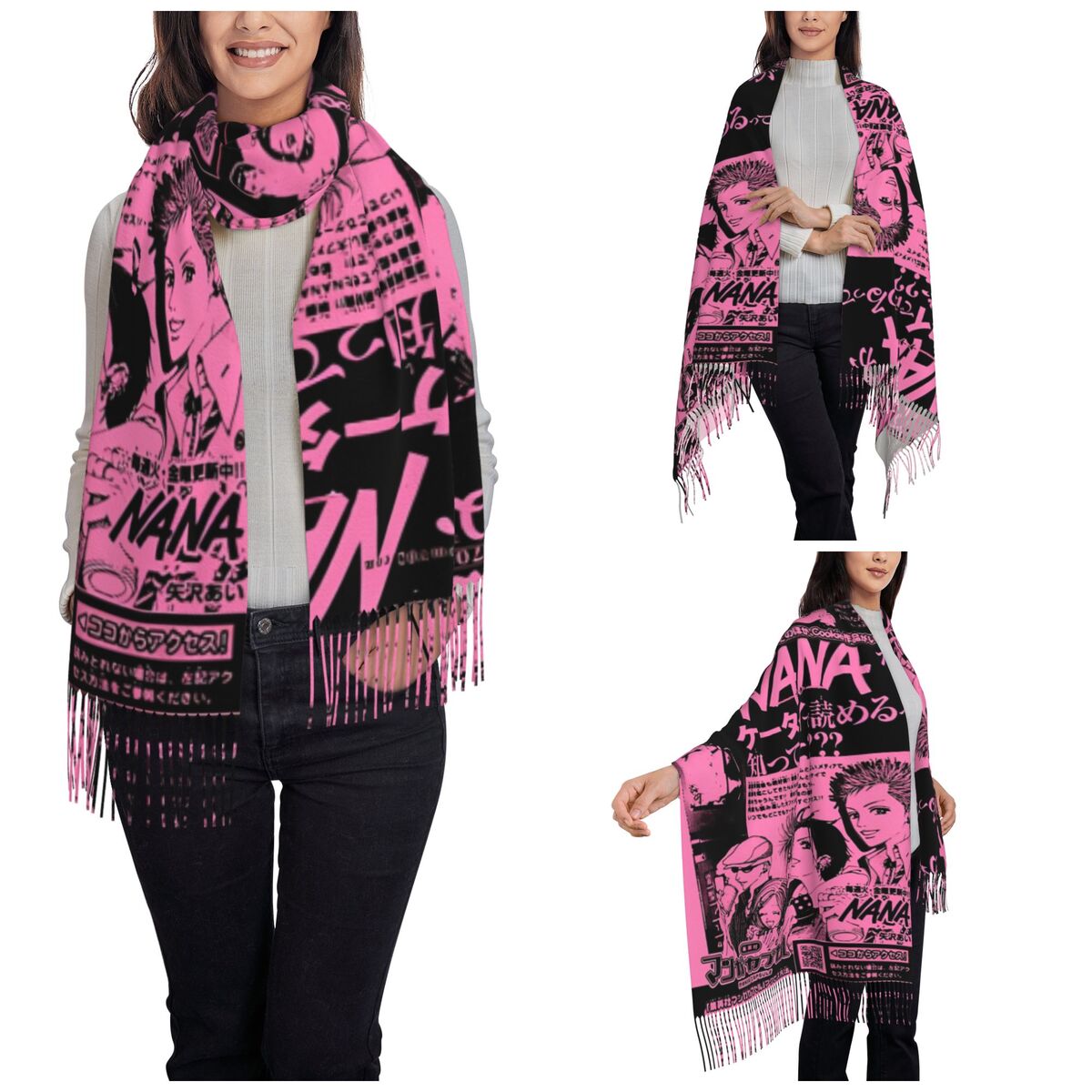 Women's Scarf with Tassel Nana - Pashmina Wrap Large のレビューと価格