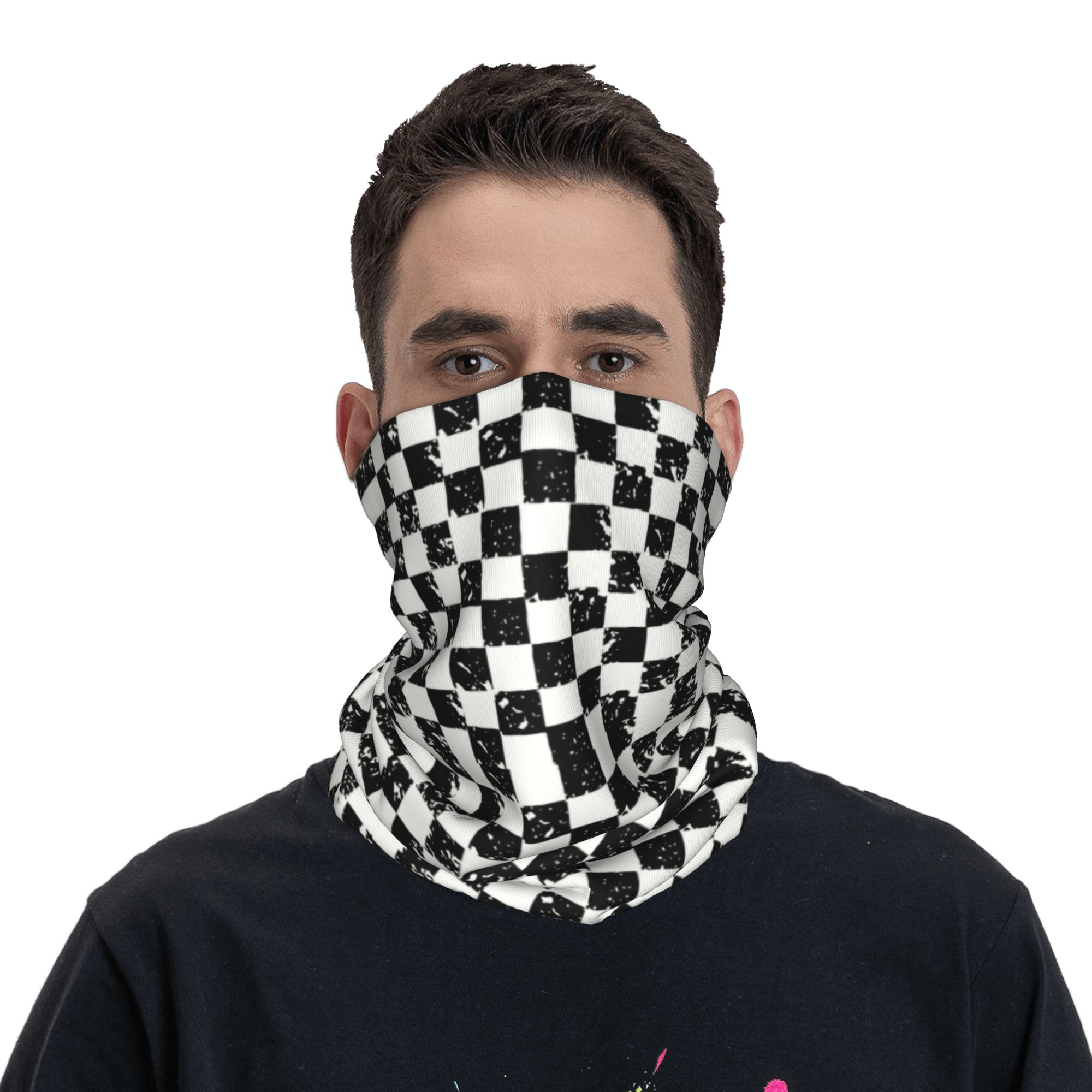 Custom Retro Checkered Flag Wi - Neck Warmer Tube のレビューと価格