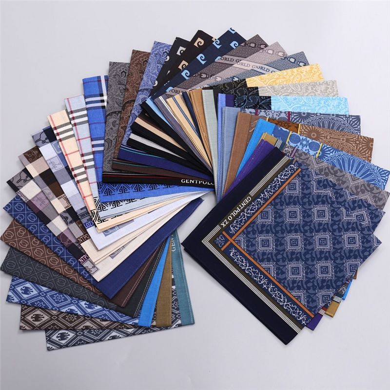 3Pcs Men's Pure Cotton Printed - Handkerchief Cotton Men のレビューと価格