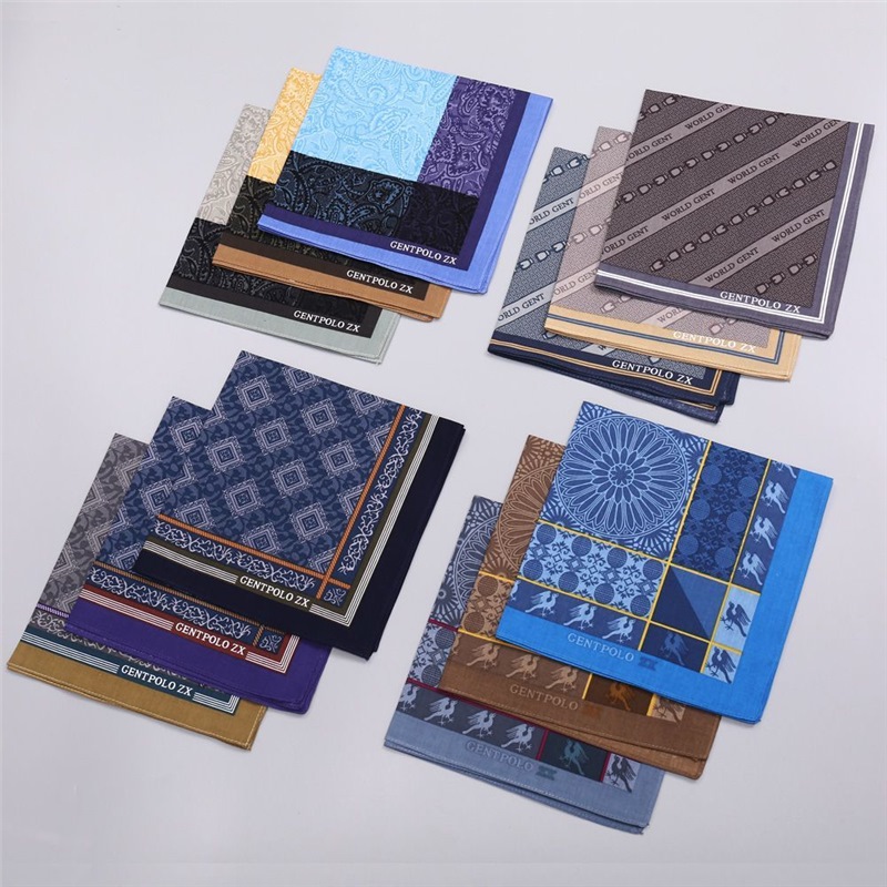 3Pcs Men's Pure Cotton Printed - Handkerchief Cotton Men のレビューと価格