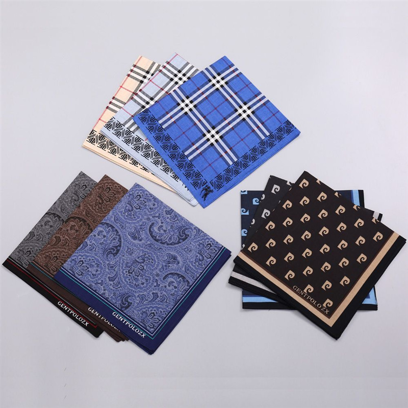 3Pcs Men's Pure Cotton Printed - Handkerchief Cotton Men のレビューと価格