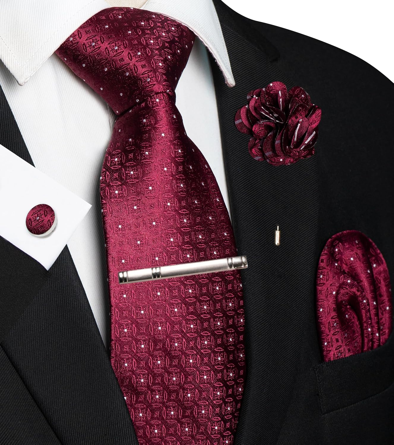 5PCS Men's Tie Set with Pocket - Pocket Square Set のレビューと価格