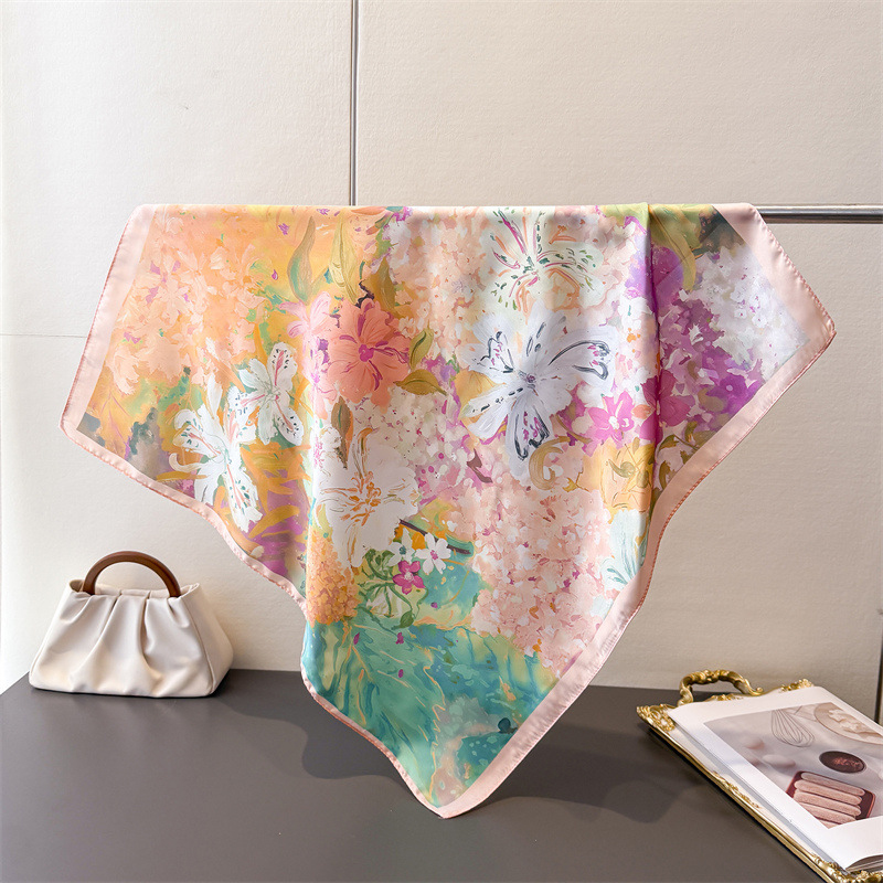 70*70cm Square Silk Scarf for  - Ascot Neck Scarf のレビューと価格
