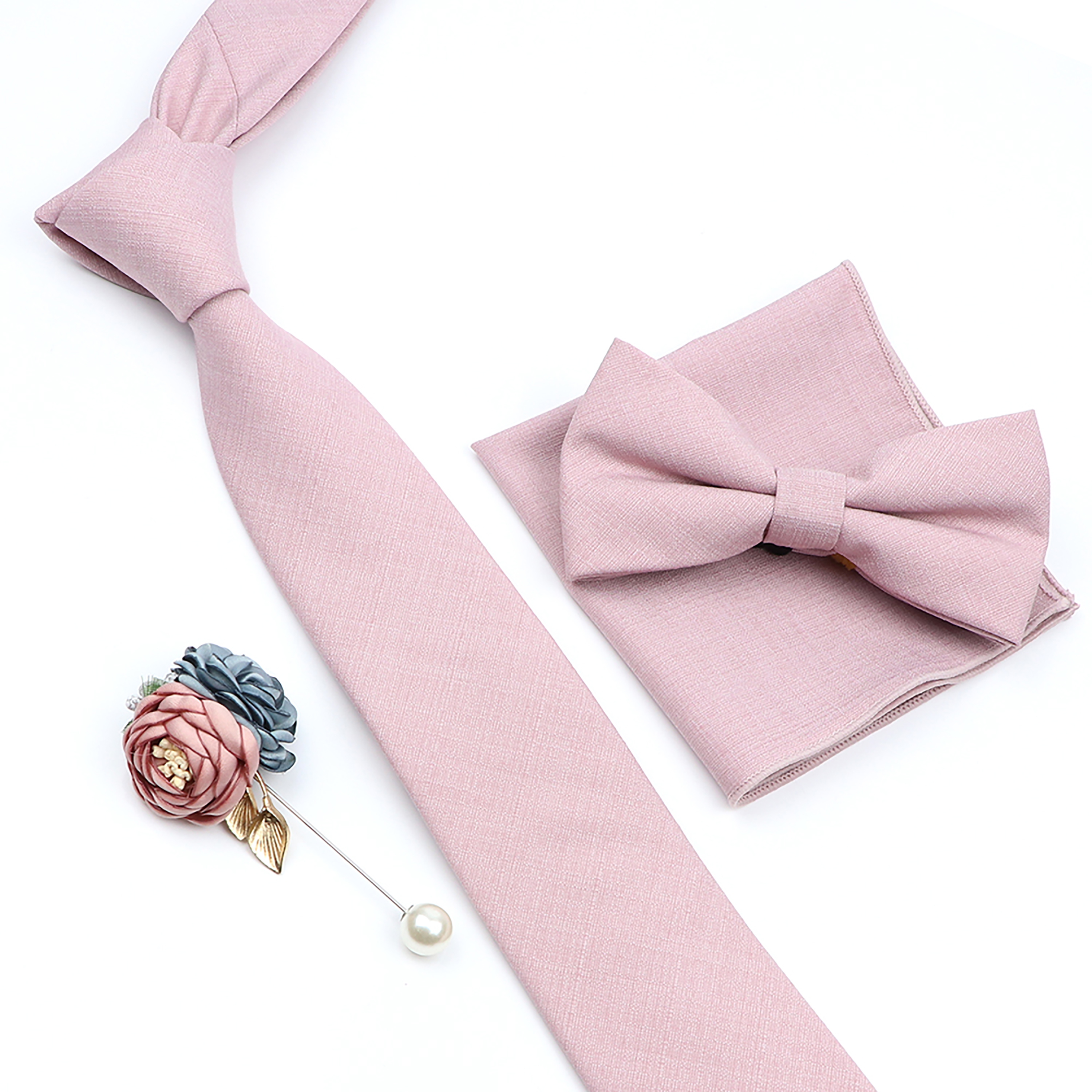 Beautiful Solid Color Tie Broo - Skinny Tie Men のレビューと価格