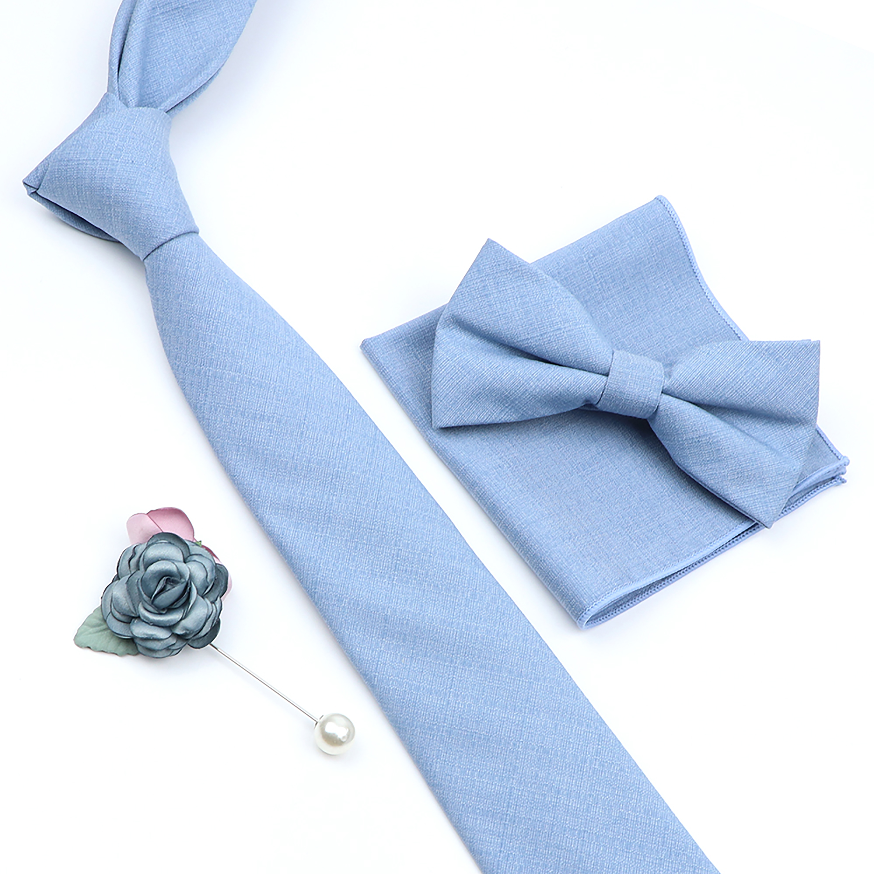 Beautiful Solid Color Tie Broo - Skinny Tie Men のレビューと価格