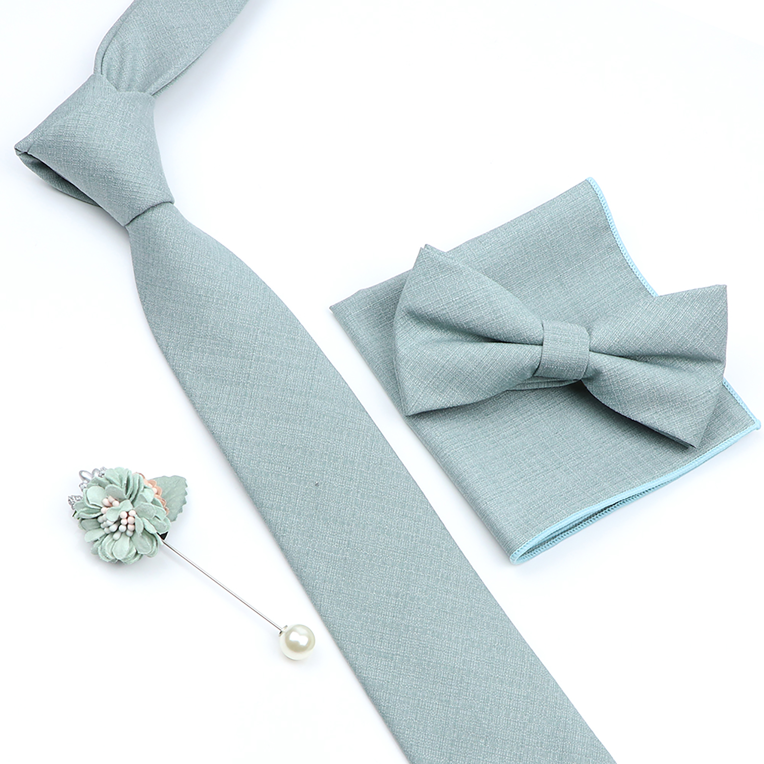 Beautiful Solid Color Tie Broo - Skinny Tie Men のレビューと価格