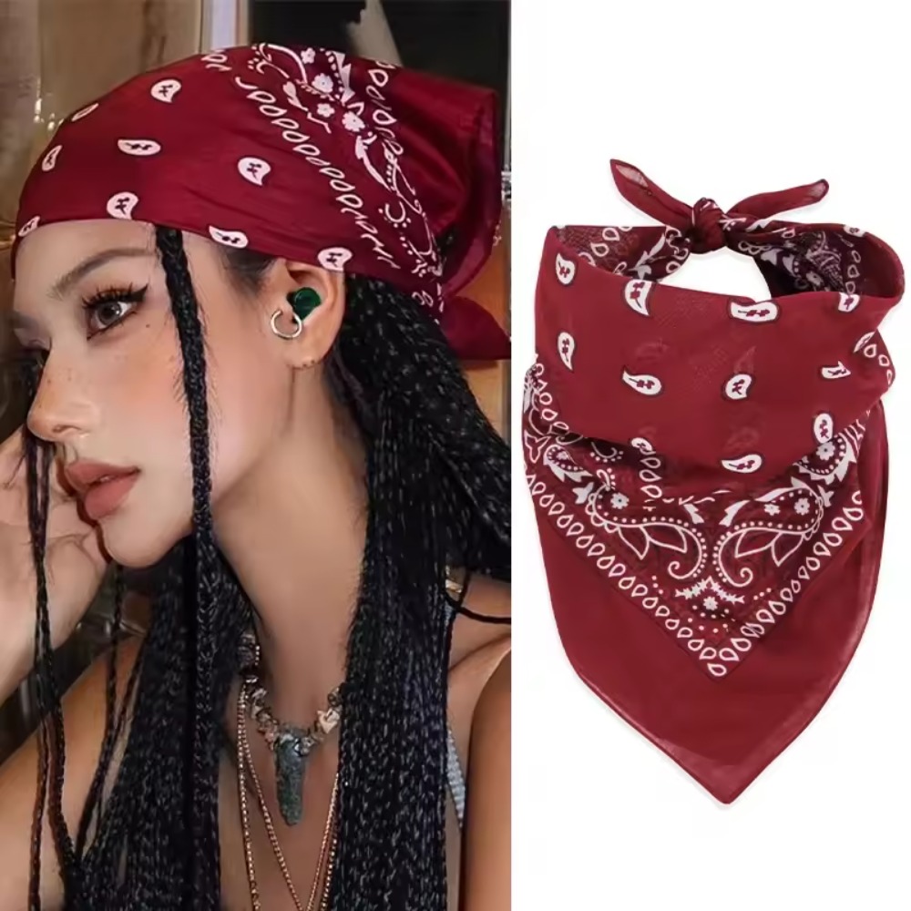 Hip Hop Wine Red Square Hair S - Ascot Neck Scarf のレビューと価格