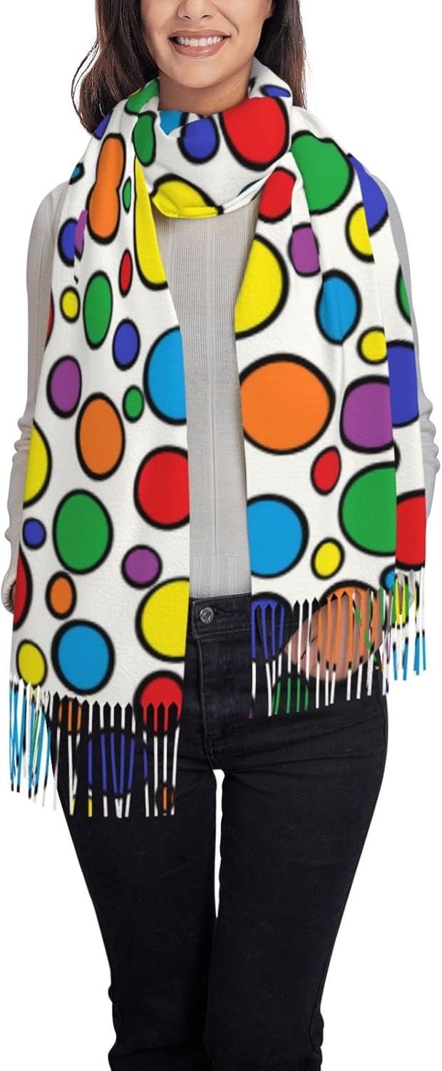 Colorful Circles Women's Scarf - Stole Wedding Shawl のレビューと価格