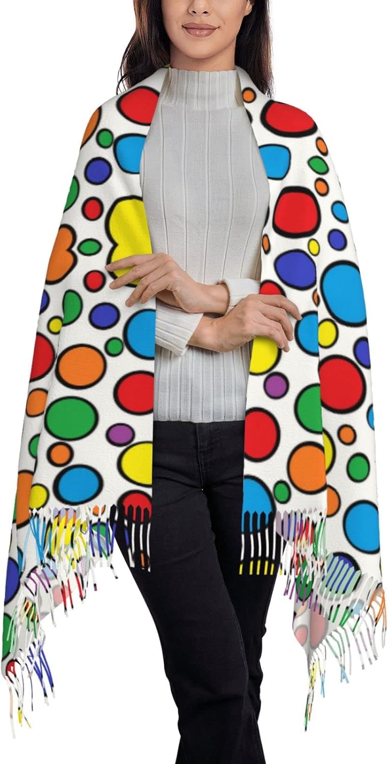 Colorful Circles Women's Scarf - Stole Wedding Shawl のレビューと価格