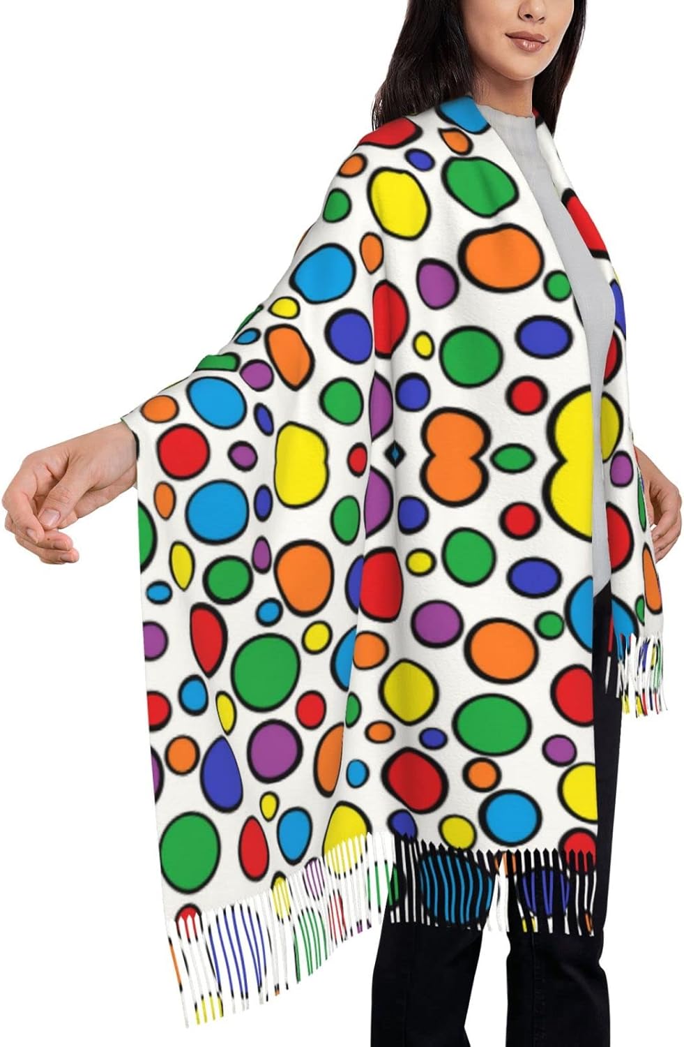 Colorful Circles Women's Scarf - Stole Wedding Shawl のレビューと価格