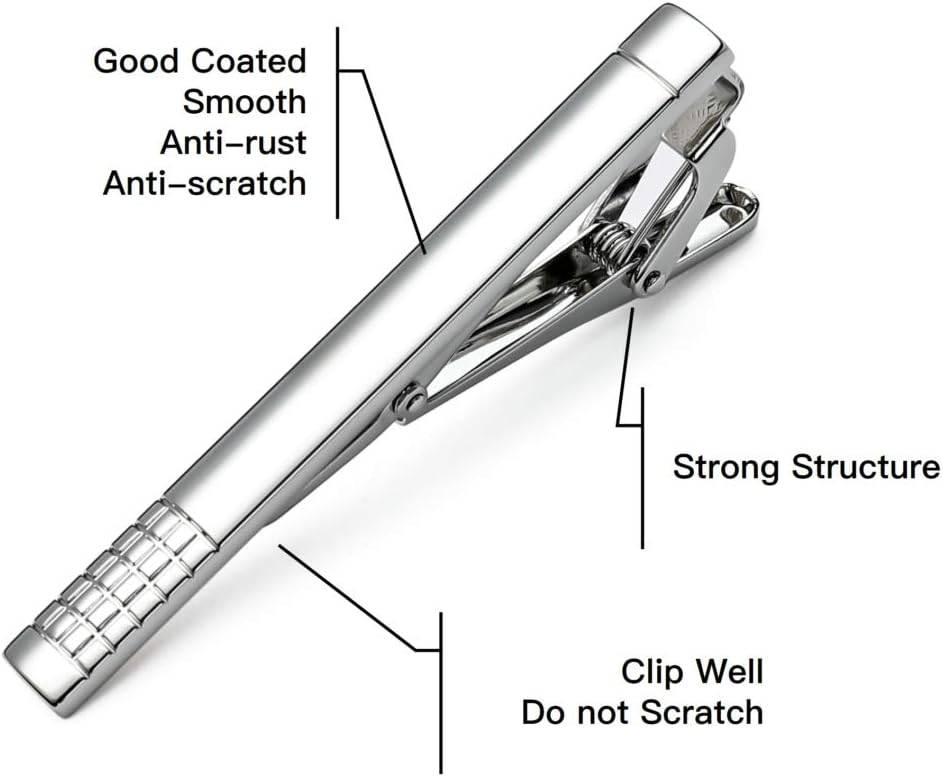 Classic Silver Tie Bar Set for - Tie Bar Set Gift のレビューと価格