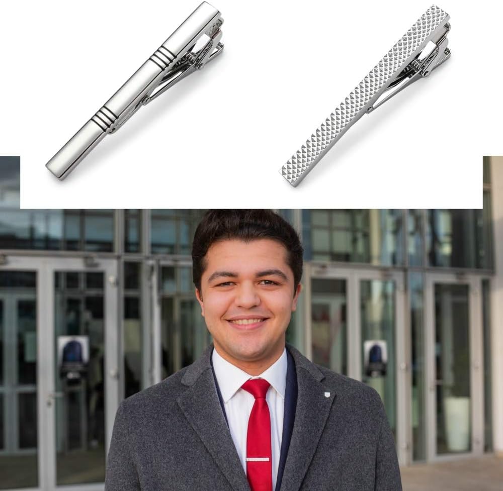 Classic Silver Tie Bar Set for - Tie Bar Set Gift のレビューと価格