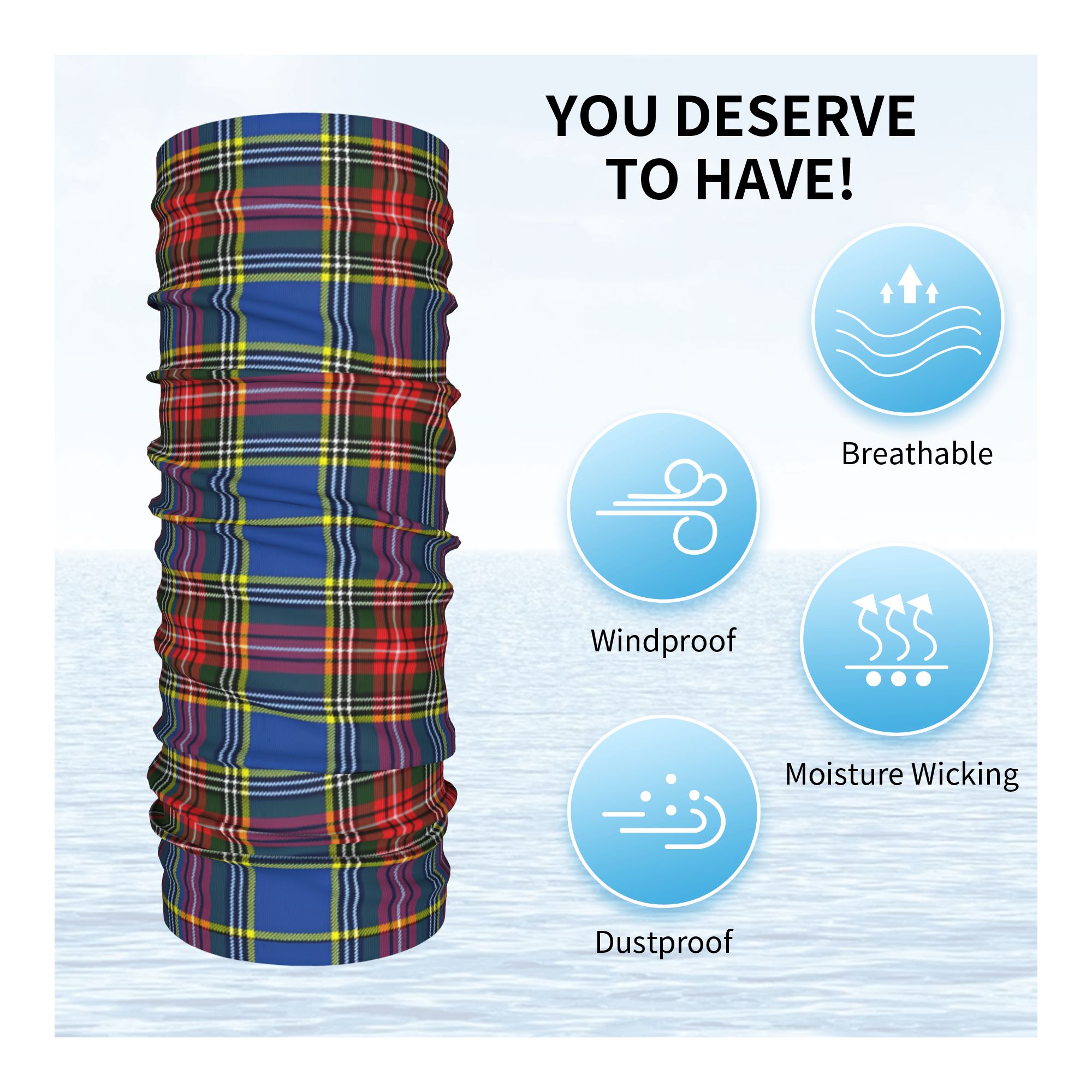 Custom Royal Tartan Plaid Wint - Neck Warmer Tube のレビューと価格